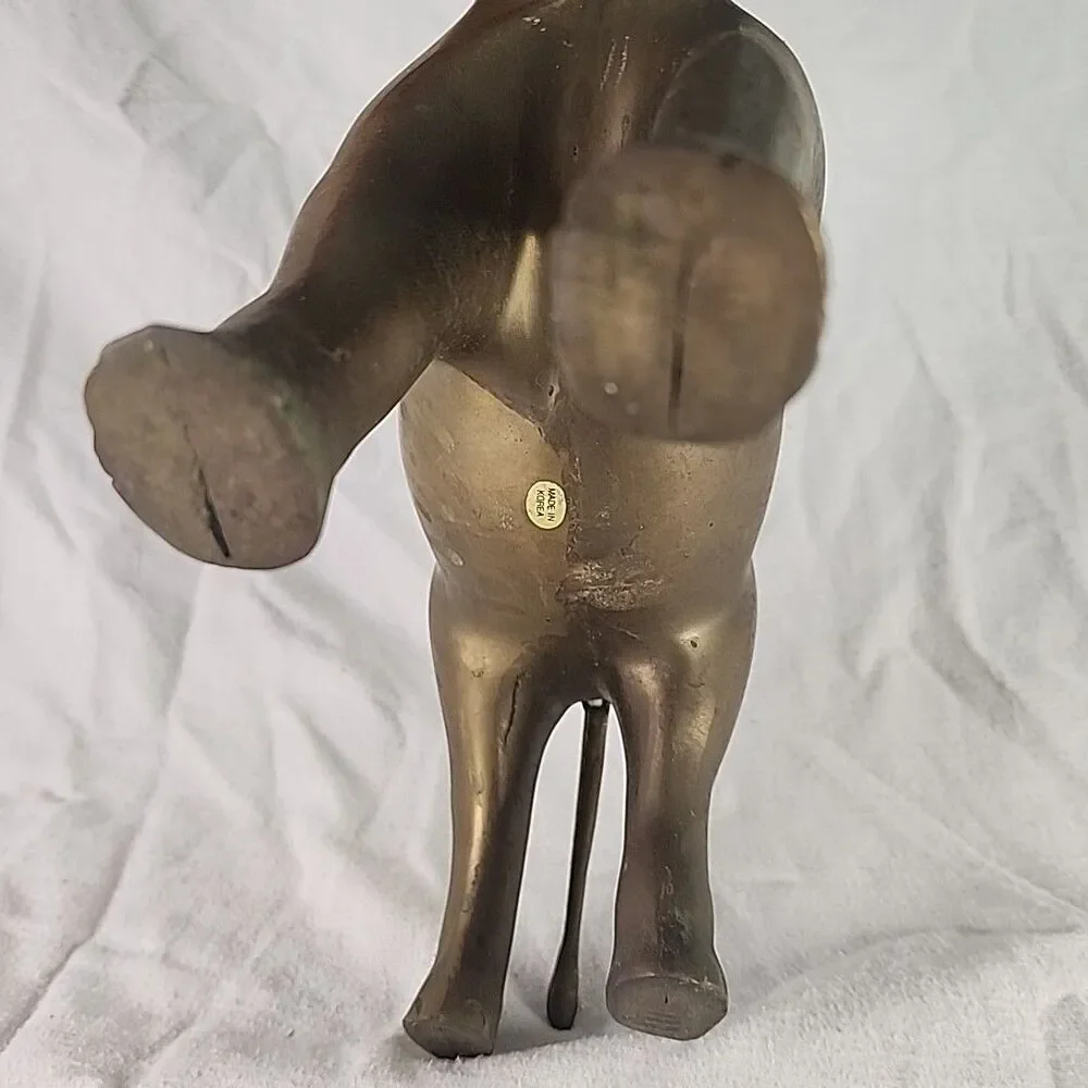 Statue Brass Elephant Large Figure Lucky Sculpture 13.5